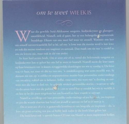 OM TE WEET WIE EK IS - NIANELL (CD NIE INGESLUIT ) 2011