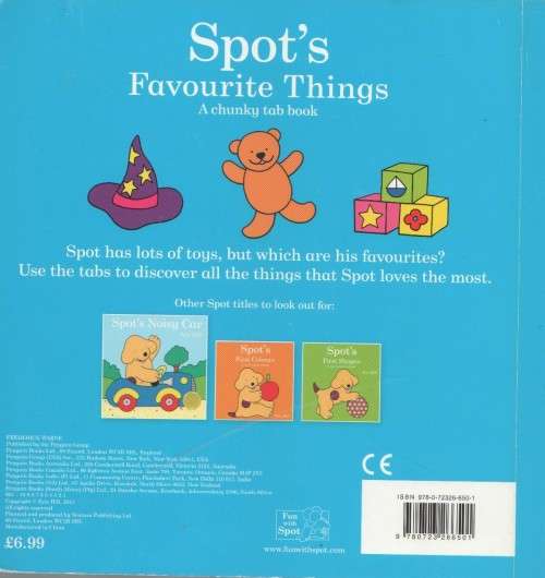 SPOT`S FAVOURITE THINGS, A CHUNKY TAB BOOK - ERIC HILL  (2011)