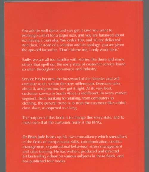 THE PSYCHOLOGY OF CUSTOMER SERVICE - DR BRIAN JUDE (1ST EDITION 1998)