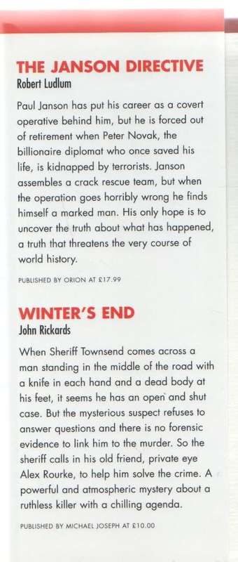 FOUR BOOKS IN ONE- VARIOUS WRITERS (ROBERT LUDLUM, JOHN RICKHARDS, PETER LOVESEY & NICCOLO AMMANITI)
