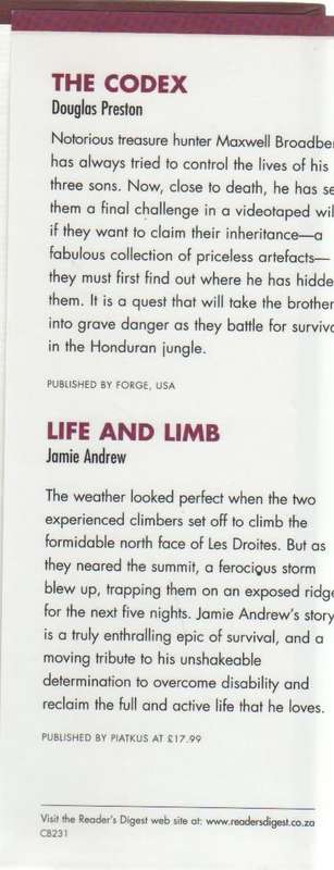READERS DIGEST: FOUR BOOKS IN ONE (GRISHAM, SUSAN HILL, DOUGLAS PRESON & JAMIE ANDREW)