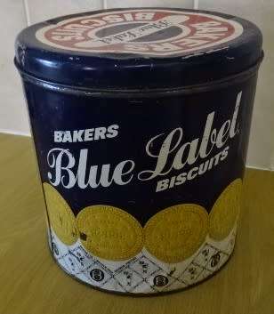 BAKERS BLUE LABEL MARIE BISCUITS VINTAGE TIN