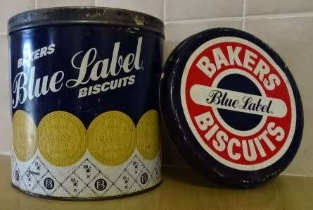 BAKERS BLUE LABEL MARIE BISCUITS VINTAGE TIN
