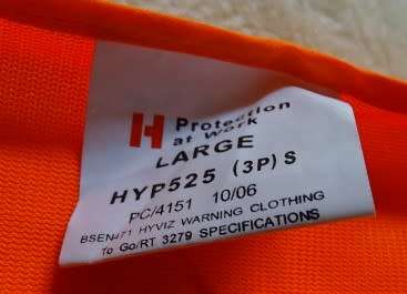 ORANGE NEON PROTECTION AT WORK GILET. SIZE : LARGE