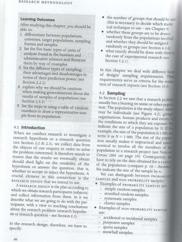 RESEARCH METHODOLOGY - JC WELMAN & S J KRUGER , 2ND EDITION. (2001)