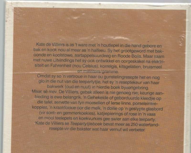 TEEPARTYTJIEBOEK - KATE DE VILLIERS (1 STE UITGAWE 1982)