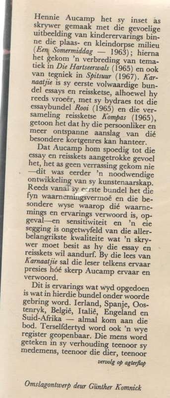 KARNAATJIE - HENNIE AUCAMP (3 DE DRUK 1973)
