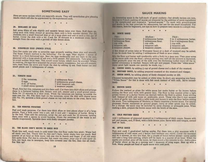 MRS WICK`S SECOND COOKERY BOOK - THE SHELL COMPANY OF SOUTH AFRICA (3 RD IMPRESSION 1950)