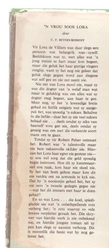 `N VROU SOOS LORA - C F BEYERS-BOSHOFF (1965)