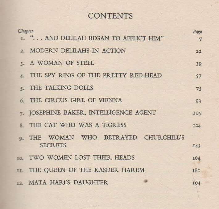 SISTERS OF DELILAH, STORIES OF FAMOUS WOMEN SPIES - E H COOKRIDGE (1959) TRUE STORY