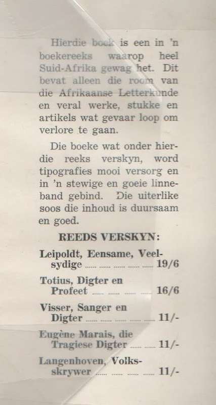 JAN CELLIERS, ONS VOLKSDIGTER - P J NIENABER (1951)