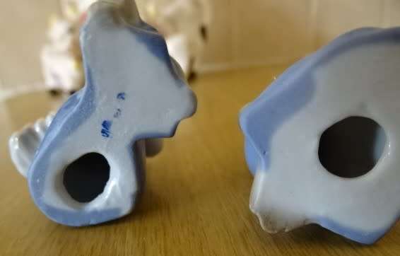 TWO GRAFENTHAL PORCELAIN FIGURINES, BOY AND GIRL (PARTIALLY MARKED)