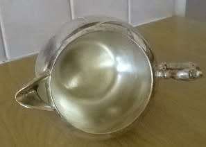 HARD SOLDERED E.P.N.S.A1 , SILVER AND BRASS COMBINATION, HEAVY TEAPOT, MILK JUG AND SUGAR BOWL