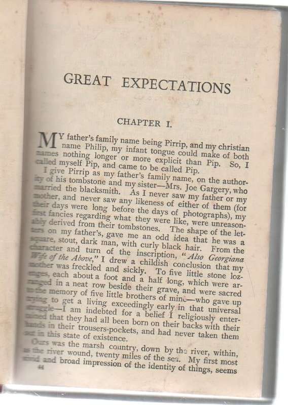 GREAT EXPECTATIONS - CHARLES DICKENS (INSCRIPTION ON COVER PAGE 25 NOVEMBER 1946)