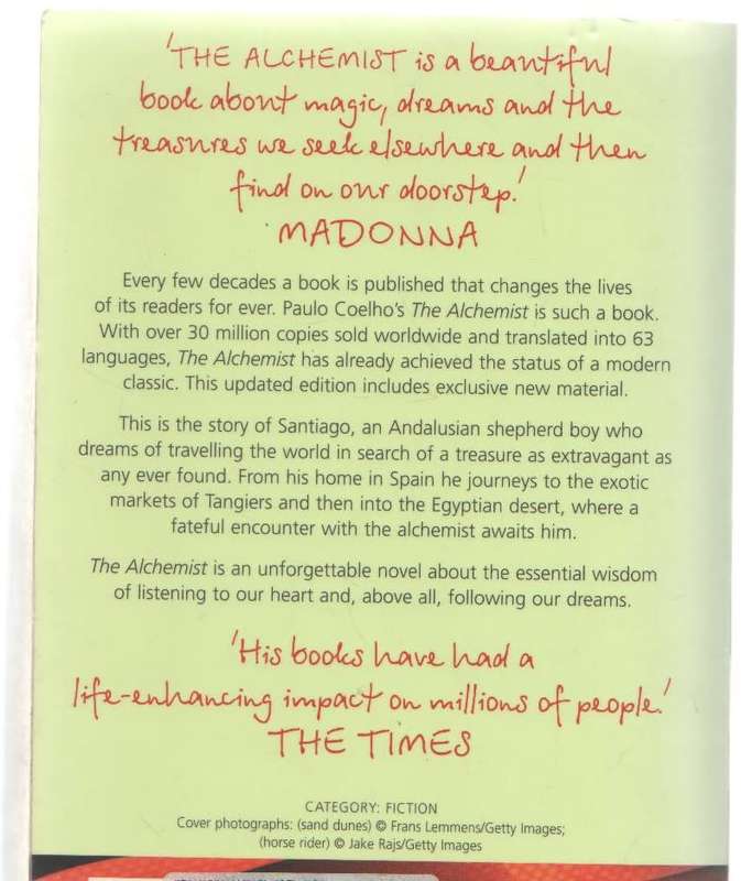 THE ALCHEMIST - PAUL COELHO (1993)