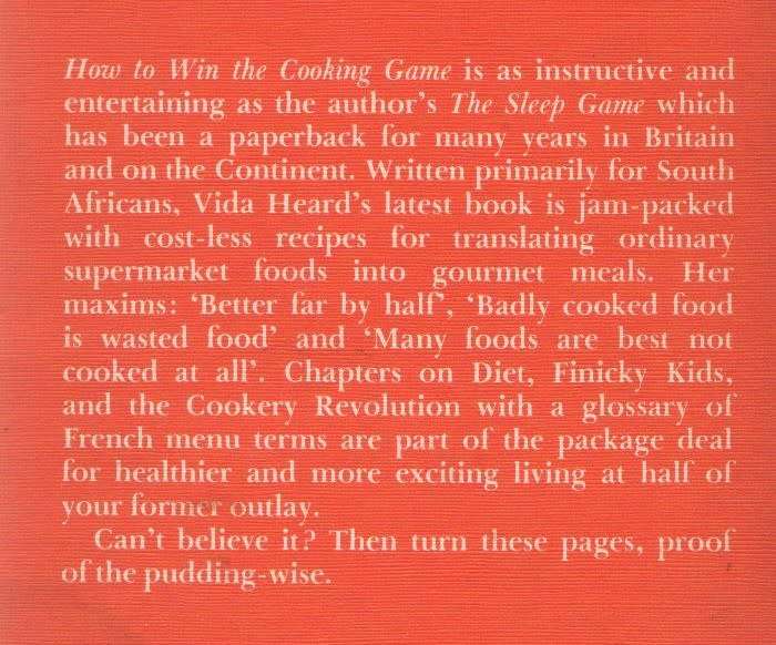 LET`S WIN THE COOKING GAME, WITH MILLIONARE MEALS AT A FEW CENTS A SERVING - VIDA HEARD (1977)