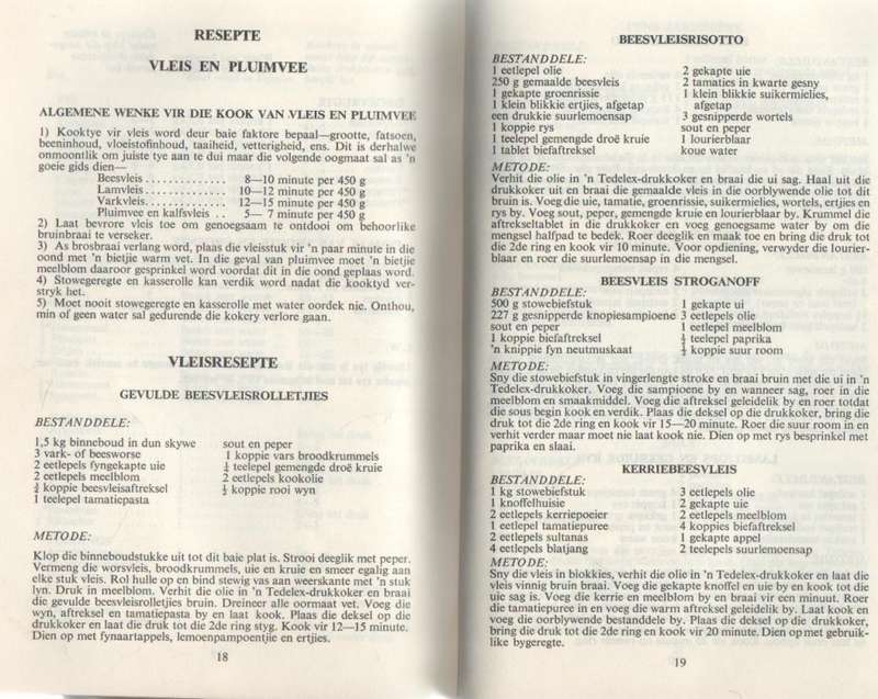 TEDELEX GEBRUIKSAANWYSINGS EN RESEPTE /RECIPES AND DIRECTIONS FOR USE