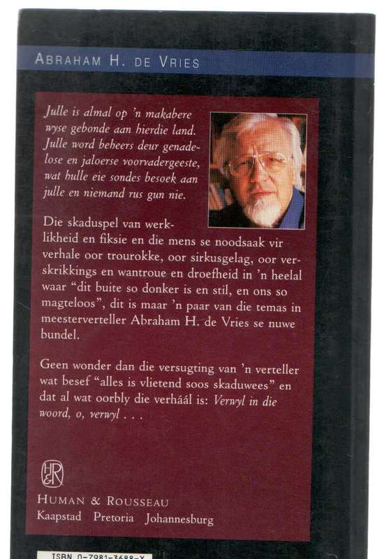 SKADUWEES TUSSEN SKADUWEES - ABRAHAM H DE VRIES (1 STE UITGAWE 1997)