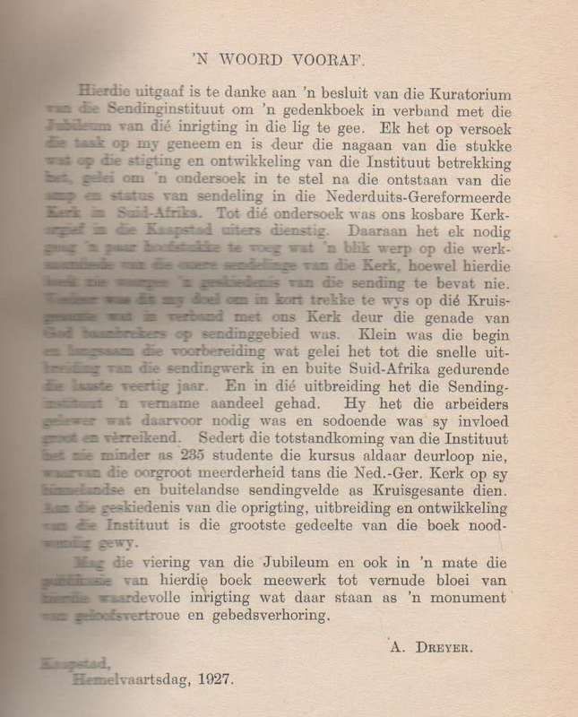 KRUISGESANTE IN SUID-AFRIKA - A DREYER (1927)