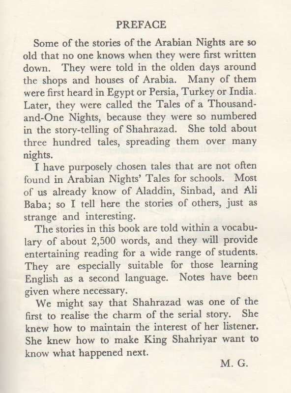 STRANGE TALES FROM THE ARABIAN NIGHTS  - MARGERY GREEN (1965)
