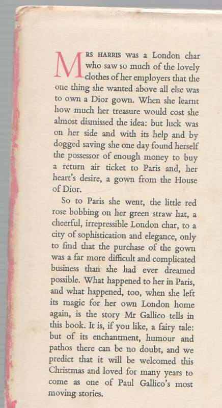 FLOWERS FOR MRS HARRIS - PAUL GALLICO (1958)