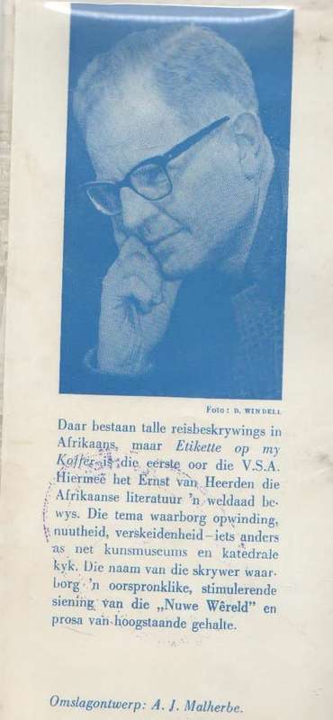 ETIKETTE OP MY KOFFER - ERNST VAN HEERDEN (6 DE DRUK 1967)