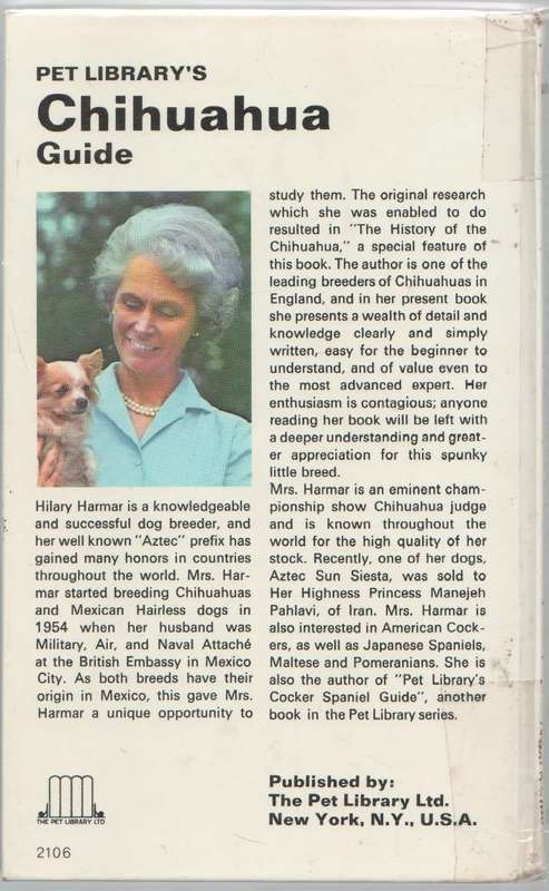 CHIHUAHUA GUIDE - HILARY HARMAR (1968)