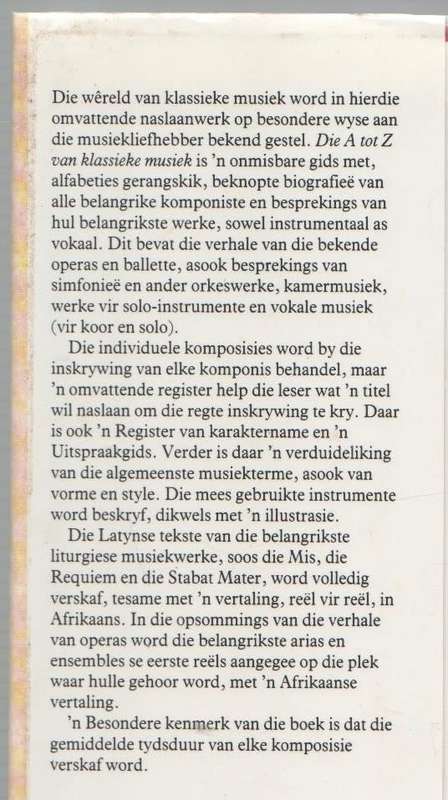 DIE A TOT Z VAN KLASSIEKE MUSIEK - KOOS HUMAN (2 DE DRUK 1993)
