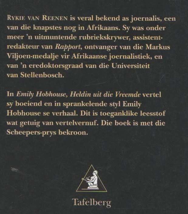 EMILY HOBHOUSE, HELDIN UIT DIE VREEMDE - RYKIE VAN REENEN (2 DE UITGAWE 1999)