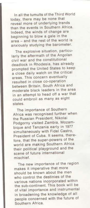THE TANGLED WEB LEADERSHIP AND CHANGE IN SOUTHERN AFRICA - A P J VAN RENSBURG (1 ST EDITION 1977)