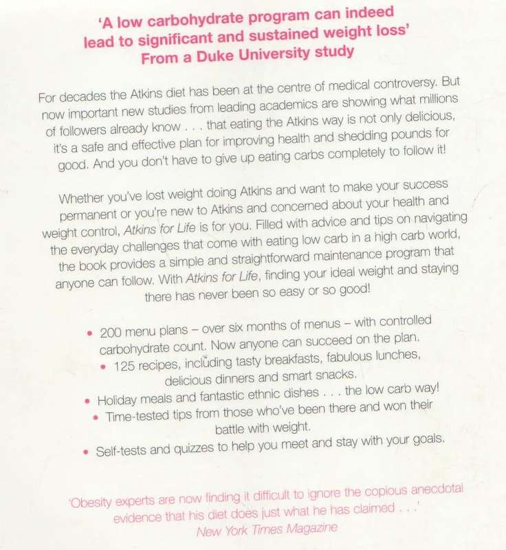 ATKINS FOR LIFE THE NEXT LEVEL - ROBERT C ATKINS MD (1 ST PUBLISHED 2003)