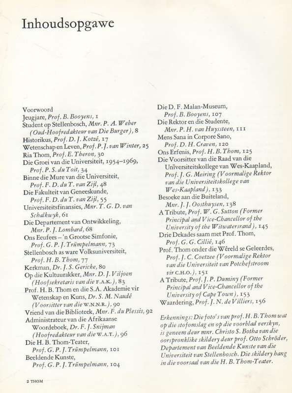 PROFESSOR H B THOM - D J KOTZE (1969)