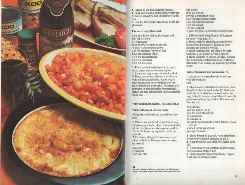 BETSIE ROOD SE GEREGTE MET SOUSE PASTAS GROENTES EN SLAAIE (1 STE DRUK 1975)