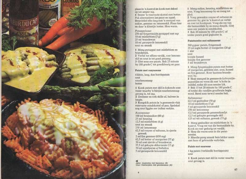 BETSIE ROOD SE GEREGTE MET SOUSE PASTAS GROENTES EN SLAAIE (1 STE DRUK 1975)