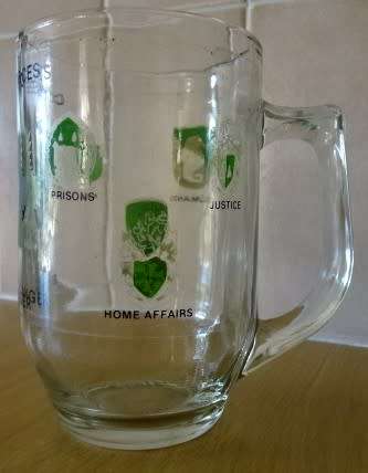 COMBINED FORCES  1987 STANGER BEER GLASS MUG