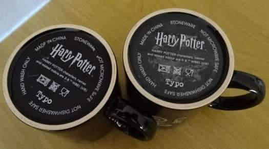 HARRY POTTER HUFFLEPUFF STONEWARE COFFEE MUGS, HUFFLEPUFF AND SLYTHERIN