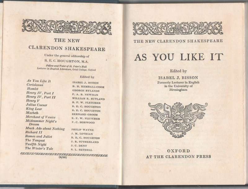 SIX HARD COVER BOOKS - THE NEW CLARENDON SHAKESPEARE  -VARIOUS TITLES