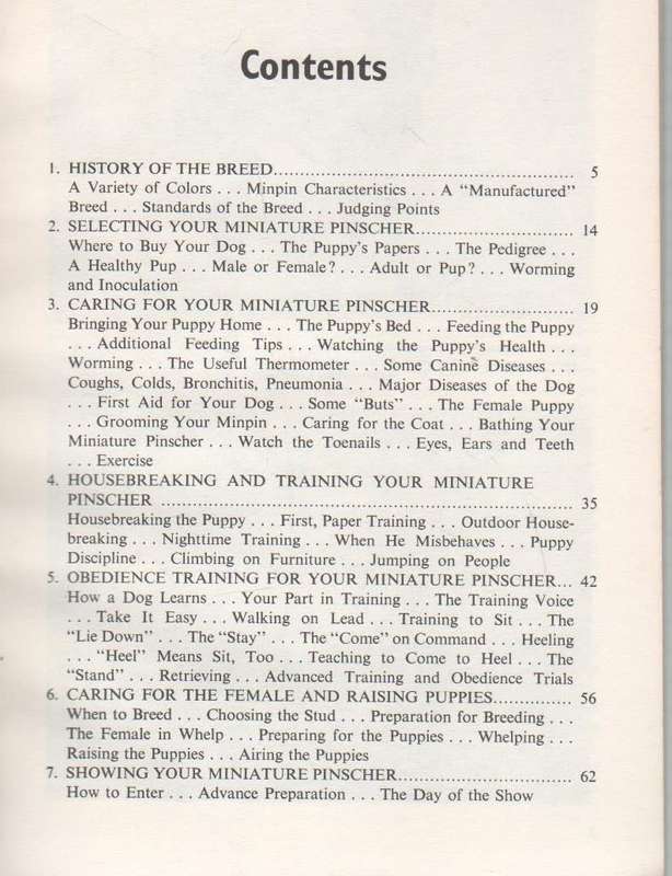 HOW TO RAISE AND TRAIN A MINIATURE PINSCHER - EVELYN MILLER (1971)