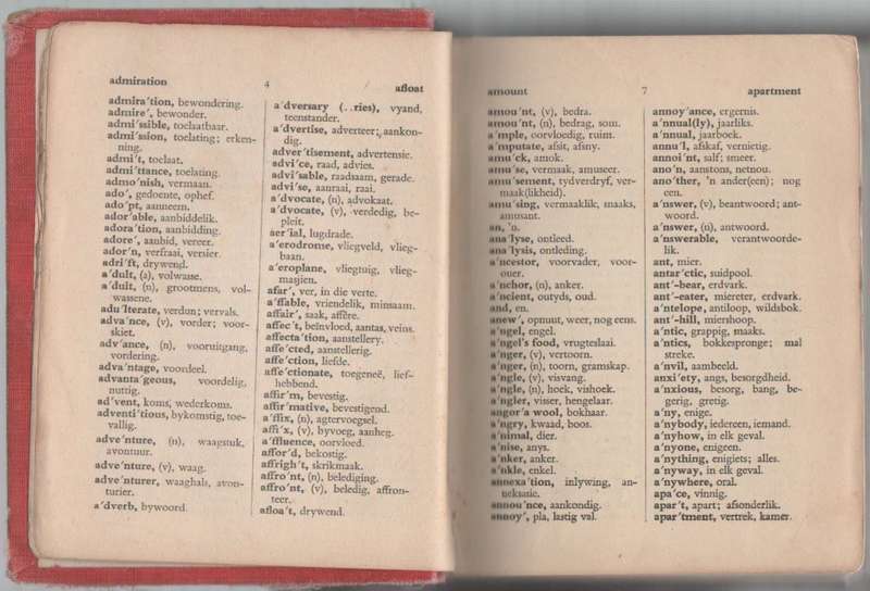 A.P.B. PRIMERE WOORDEBOEK / PRIMARY DICTIONARY 1954