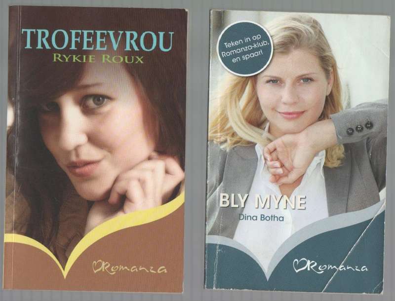 VIER ROMANZA BOEKE, VERSKEIE TITELS , BLY MYNE, TROFEEVROU, ADAM OP BESTELLING, EENKANTMAN