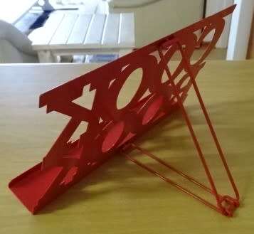 RED ENAMEL FINISH FOLDING COOK BOOK HOLDER