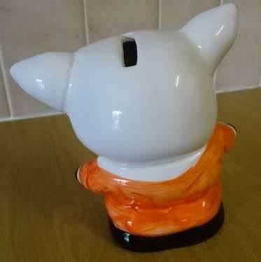 FUNKY GLASS PIGGY SAVINGS BANK - A SOCCER FAN