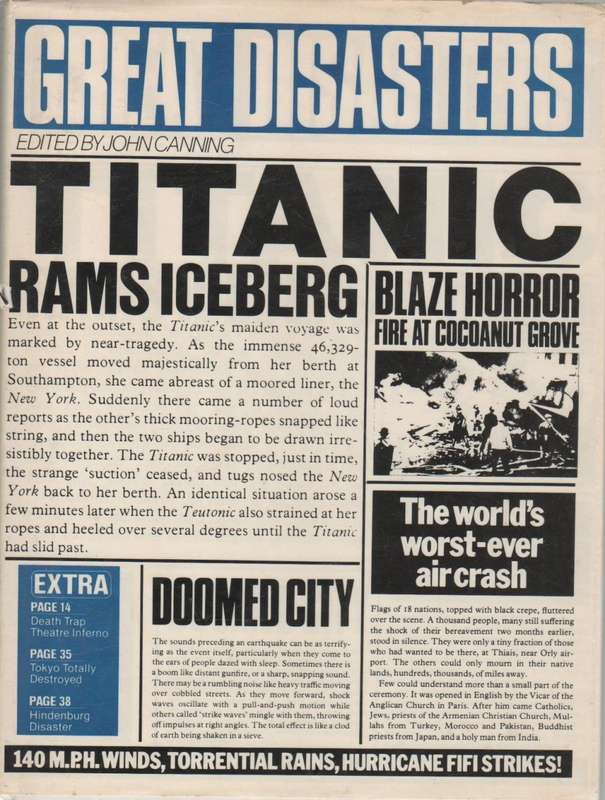 GREAT DISASTERS - JOHN CANNING (REPRINT 1984)
