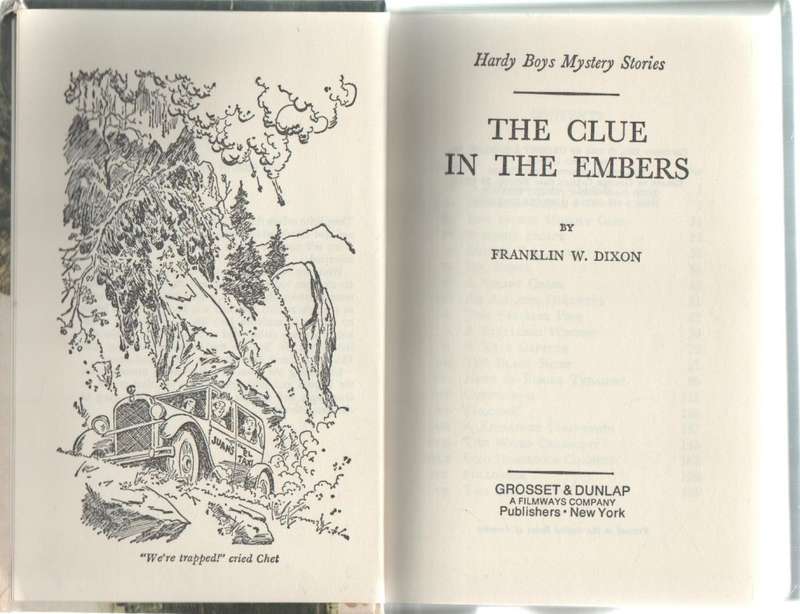 THE HARDY BOYS THE CLUE IN THE EMBERS NO 35 - FRANKLIN W DIXON (1972)