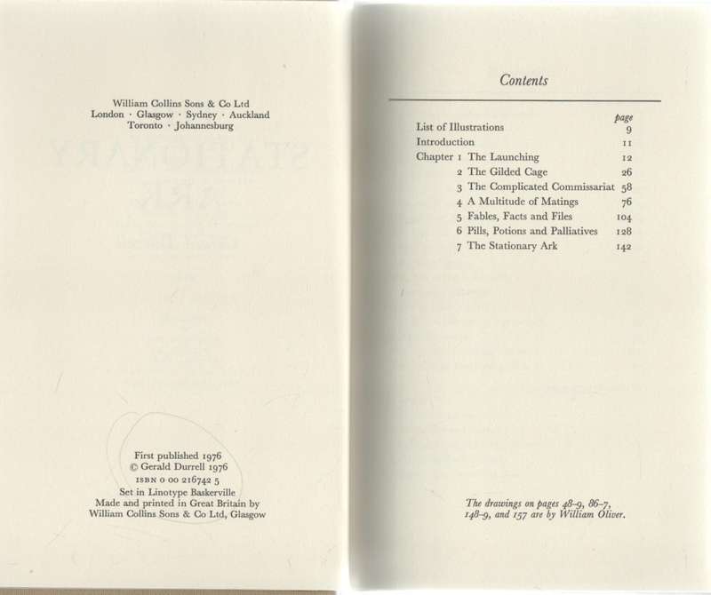 THE STATIONARY ARK - GERALD DURRELL (1 ST PUBLISHED 1976)
