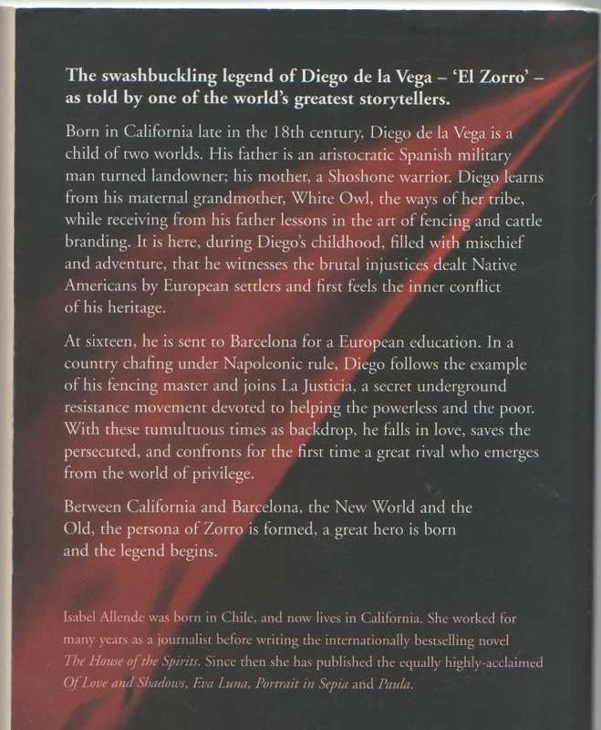 THE NOVEL ZORRO - ISABEL ALLENDE (1 ST PUBLISHED 2005)