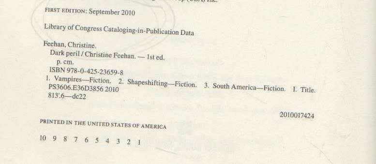 DARK PERIL - CHRISTINE FEEHAN ( 1ST PUBLISHED 2010)