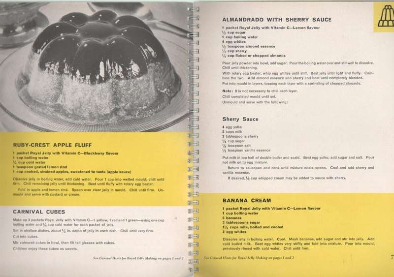 TWO VINTAGE RECIPE BOOKS: ROYAL FESTIVAL OF JELLIES & ENGLISH ELECTRIC REFRIGERATOR COOKERY