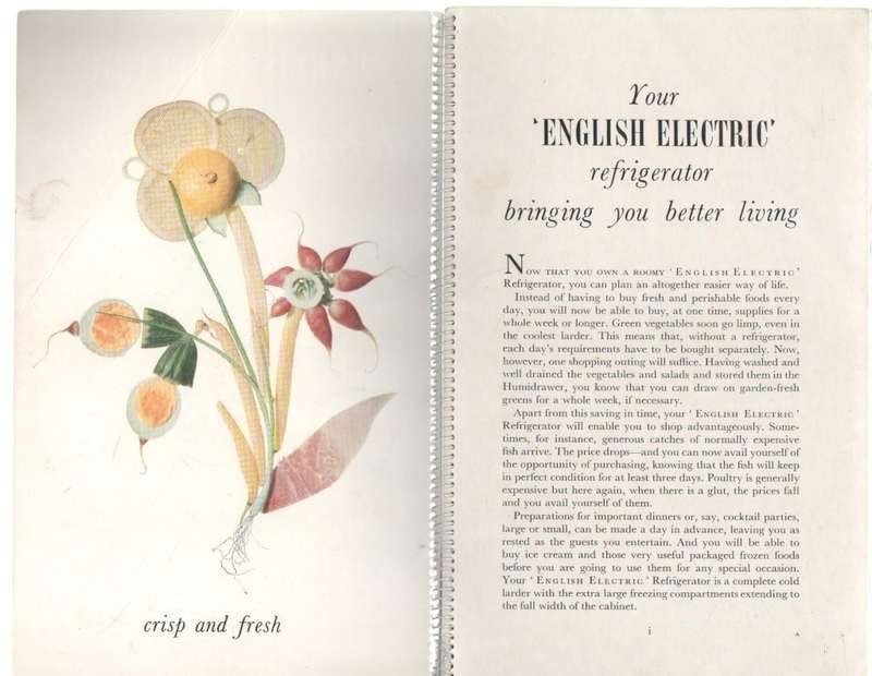 TWO VINTAGE RECIPE BOOKS: ROYAL FESTIVAL OF JELLIES & ENGLISH ELECTRIC REFRIGERATOR COOKERY