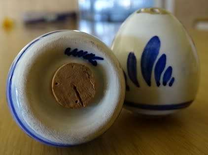 Delft blue and gold Salt and Pepper set (3,5 cm height-marked)